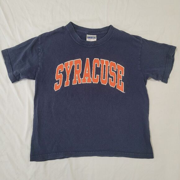 🚨5 For $15🚨 Gildan Size Small Blue and Orange Syracuse Short Sleeve Tee - Picture 1 of 4